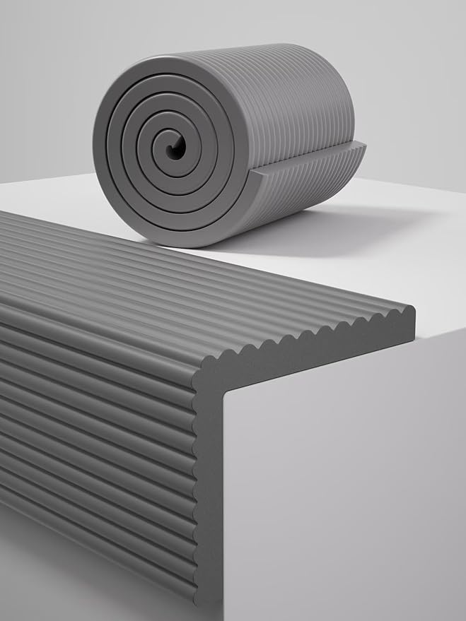 11.8''W Extra-Wide Edge Protector, 6.56FT 0.79''Th Baby Proofing Corner Guards, Safety Furniture Bumper, Pre-Taped, Thick Soft Rubber Foam Padding for Fireplace Table Stair Cabinet (Grey)