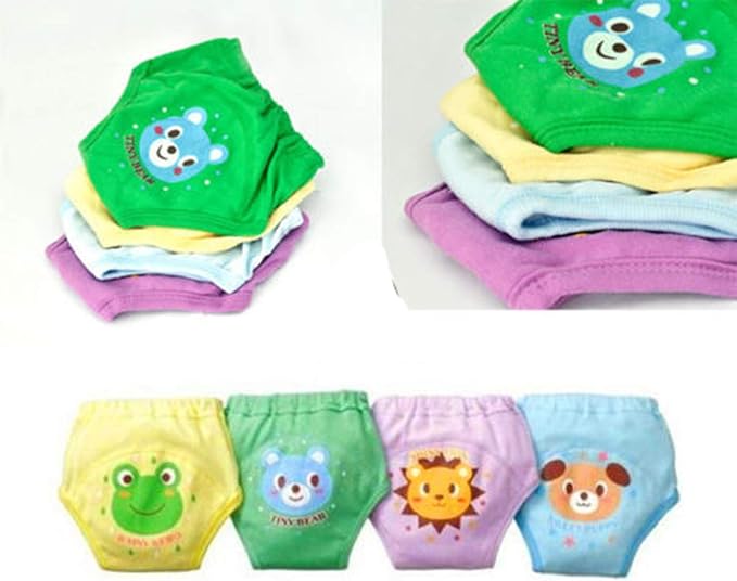 4 X Baby Toddler Girls Cute 4 Layers Waterproof Potty Training Pants Reusable 4Pcs Set