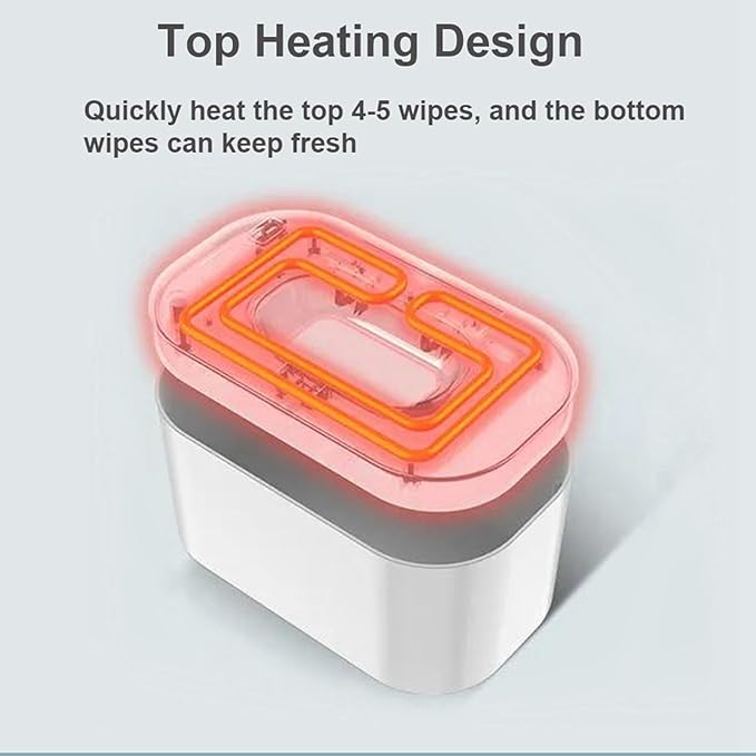 Cocoarm Baby Wipe Warmer Baby Wipe Heater Even Heating Wet Wipes Warmer and Dispenser USB Powered Wipe Warmer for Babies, Holding 80pcs Wipes (Constant Temperature)