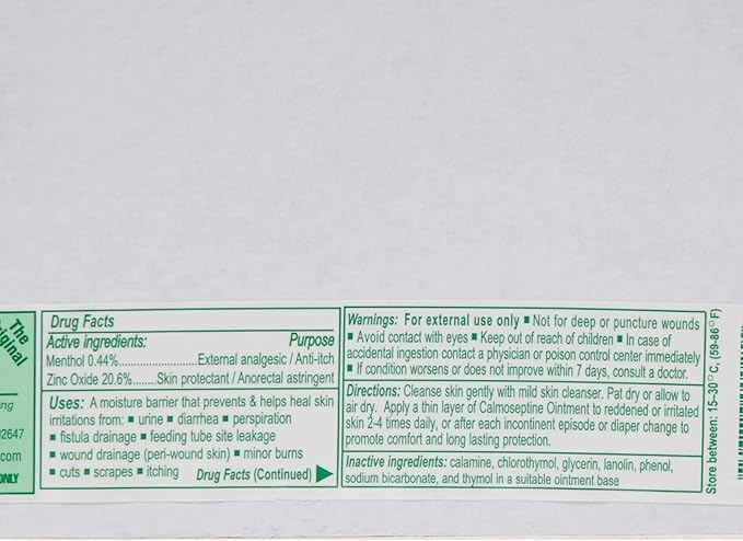 Calmoseptine Diaper Rash Ointment Jar - 2.5 Oz (Pack of 5)