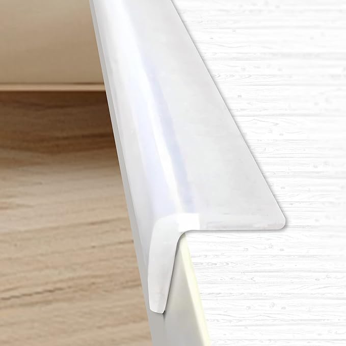 Baby Proofing, Edge Protector 100% Silicone, Soft Corner Protectors for Kids, Pre-Tape Adhesive Edge Guard for Kids Safety, Child Drawer Furniture Cabinet Bumper (6.6ft 0.6x0.6in(Width))