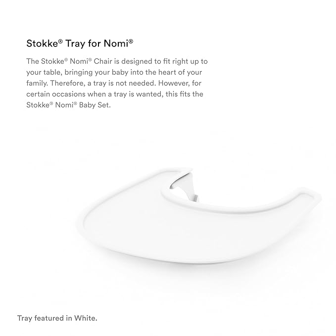 Stokke Tray for Nomi, Grey - Easily Mounts on Stokke Nomi Baby Set - Dishwasher-Safe, Food-Grade Plastic