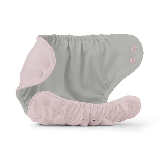 Esembly Cloth Diaper Cover - Reusable Swim Diaper, Waterproof, Breathable - Adjustable Outer Layer Over Absorbent Inner for Blowout Protection - Amethyst, Size 2 (18-35lbs)