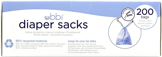 Ubbi Disposable Diaper Sacks, Lavender Scented & On The Go Waste Disposal Bags Refills Value Pack, Lavender Scented, 12 Roll Refills, Baby On The Go Essentials