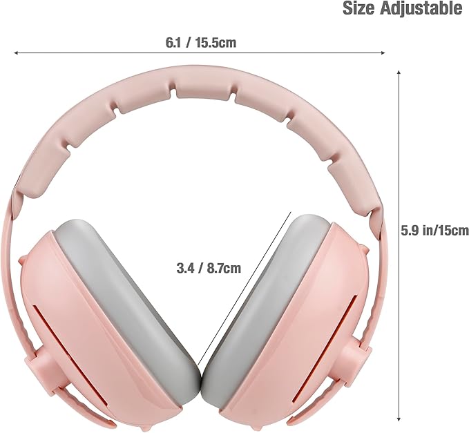 PandaEar Baby Ear Muffs, 2-in-1 Baby Ear Protection Noise Cancelling Headphones Ages 0-3 Years, Infant Hearing Protection