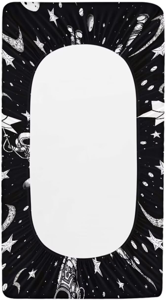 Astronaut Changing Table Cover for Boys Girls Breathable Table Sheets Baby Changing Pad Cover Soft Diaper Changing Cover Fit 32"x16" Contoured Pad
