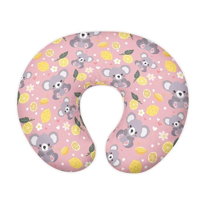 Koala and Lemon Nursing Pillow Cover Stretchy Removable Nursing Covers for Breastfeeding Pillows Ultra Soft Newborn Feeding Pillow Cover Easy to Use and Dustptoof
