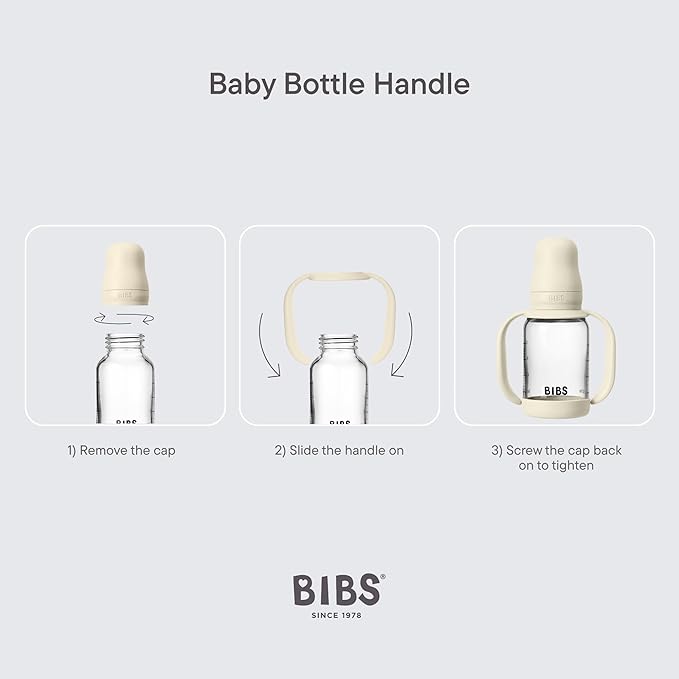 Bibs | Baby Bottle Handle | Easy & Comfortable Grip | Non-Slip Surface | BPA-Free | Dishwasher Safe | BIBS Baby Bottle Accessories | Sage