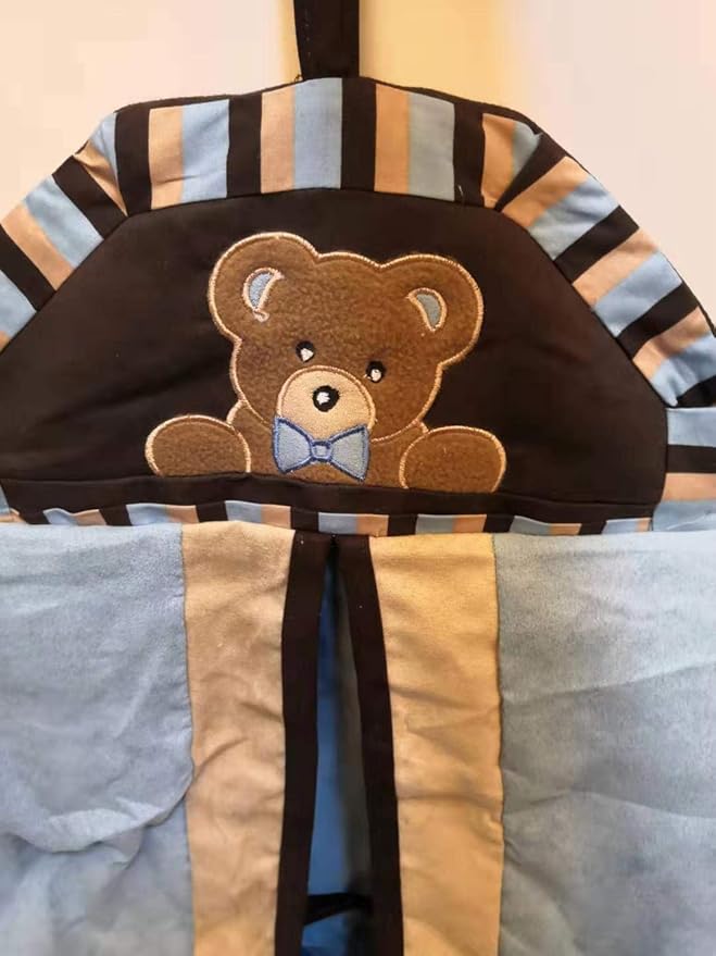 Nursery Crib Diaper Stacker for Baby Boy Little Bear Diaper Organizer Hanging Bag