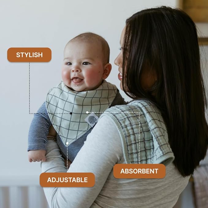Parker Baby Bandana Drool Bibs for Boys, Girls & Unisex - Soft & Stylish Teething Bibs for Babies