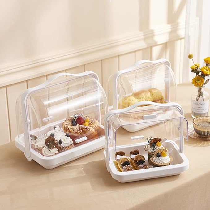Cabilock Handheld Transparent Dinnerware Organizer Lid Storage Box for Bottles and Cutlery for Home and Travel Use
