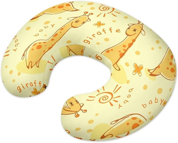 Cute Giraffe Nursing Pillow Cover Nursing Pillows for Breastfeeding Fits The Original Support for Breastfeeding Nipple Shields for Breastfeeding Newborn