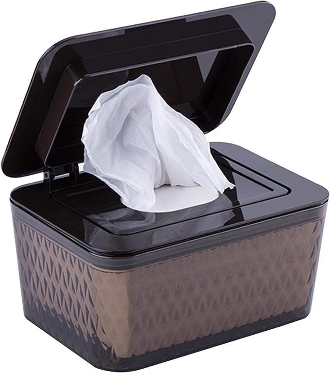 Wipes Dispenser, Seal-Designed Wipe Case Dustproof Paper Towel Container with Lid Wet Tissues Storage Box for Bathroom Bedroom Kitchen