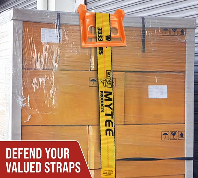 Mytee Products (80 Pieces) Orange 4"x6" Flatbed Edge Protectors with Carrying Case - 4" Winch Ratchet Straps Corner Protectors for Flatbed Cargo Load