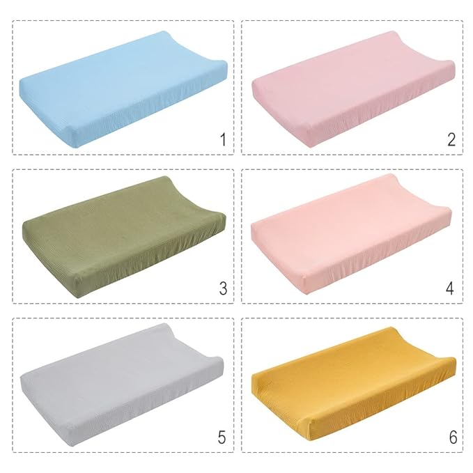 Cotton Changing Pad Cover,Unisex Diaper Change Table Sheet Ultra Soft Diaper Change Table Pad Cover Washable Changing Pad Sheets for Newborn,32in x 16in x 5in,Light Orange Pink