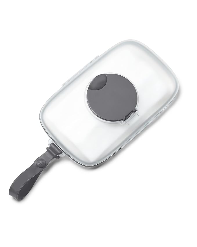 Skip Hop On-The-Go Wipes Dispenser and Silicone Pacifier Holder Bundle, Grey