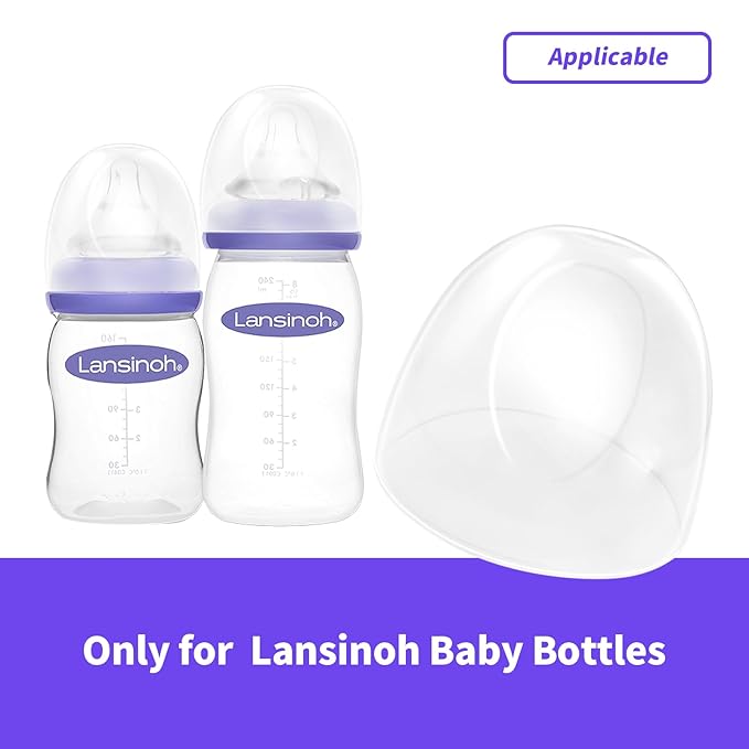Baby Bottle Cap Compatible with Lansinoh Baby Bottles, Soft & Safe Bottle Lid, 6 Count