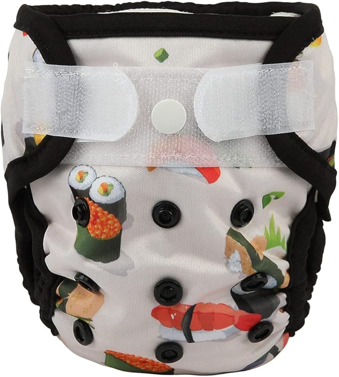 Newborn Baby Cloth Diaper Cover Nappy Hook and Loop (Sushi)