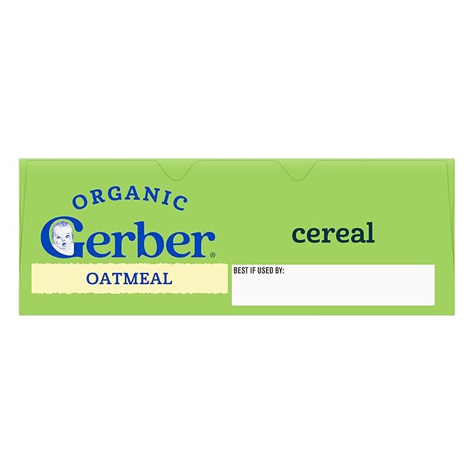 GERBER ORGANIC FOR BABY GRAIN AND GROW 1st Food Oatmeal Cereal 5x8oz