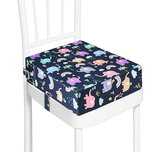Toddler Booster Seat for Dining Table, Washable Thick Strong Support Portable Booster Chair for Toddlers Eating, Easy Cleaning Booster Seat Cushion Detachable with Adjustable Straps