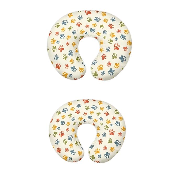 Dog Paws Feeding Pillow Case for Baby Girls and Boys Skin-Friendly Breathable Replacement Nursing Pillow Support Cover with Hidden Zipper for New Parents &
