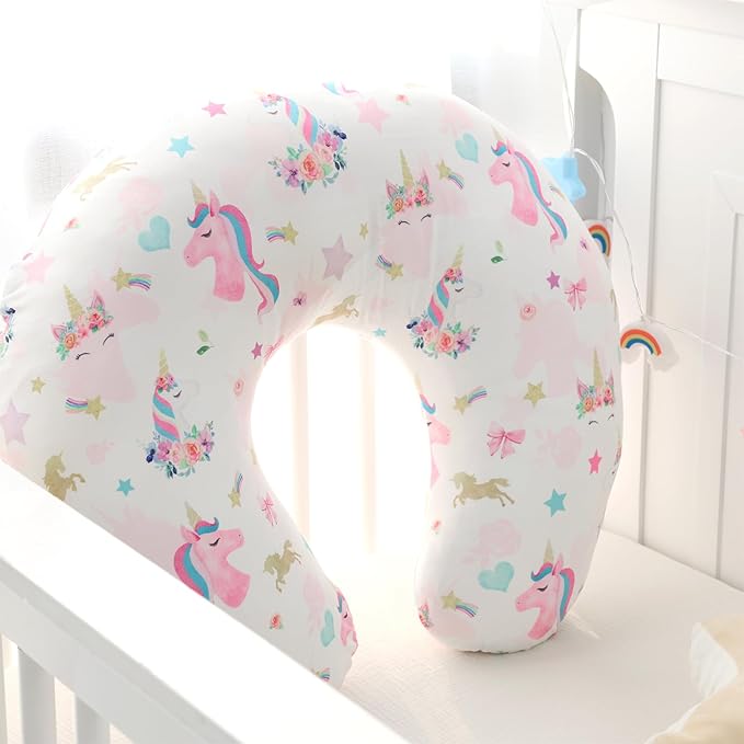 Pea Pod Nursing Pillow Cover Soft & Stretchy Removable Slipcover for Breastfeeding Pillows, Comfortable Nursing Pillow Case for Newborn, Snug Fit, Washable Feeding Pillow Slipcovers in Cute Unicorn