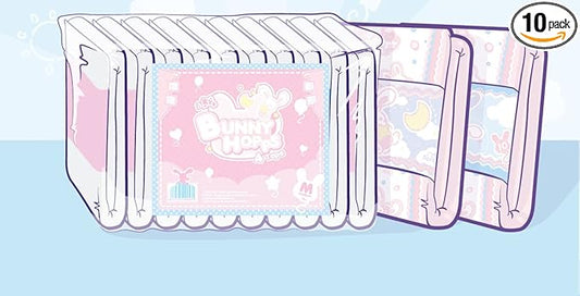 ABU BunnyHopps 4-Tape Adult Diapers - Pack of 10 (Medium)
