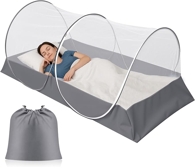 Large Pop up Mosquito Net for Camping Portable Foldable Mosquito Tent Bug Net Bed Travel Patio Outdoor 78 x 39 x 28 Inch Bug Netting Mesh Tent Canopy for Adults Bedroom, White