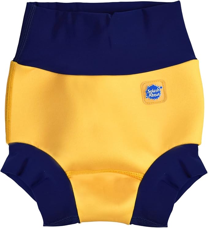 Splash About Happy Nappy Reusable Swim Diaper, Yellow & Navy, 3-6 Months