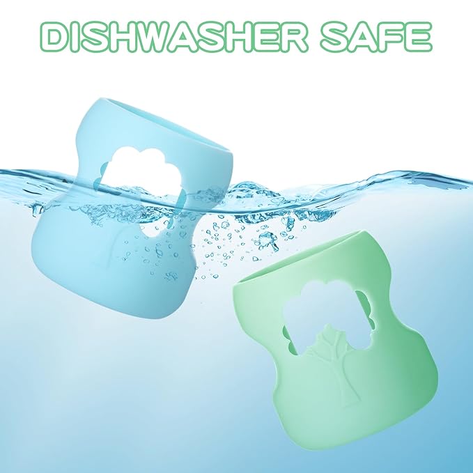 3 Pcs Colorful Silicone Sleeve for Dr.Brown Bottles, Silicone Bottles Sleeve Compatible with Dr.Brown Wide Neck Bottle, Dishwasher-Safe BPA Free, for 5 Oz (White Green Blue)