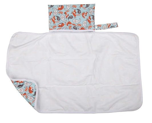 Baby Diaper Changing Mat Pad Portable Foldable Washable Compact Travel Nappy Waterproof Play Mat 30inx18.5in (Paisley Fox)