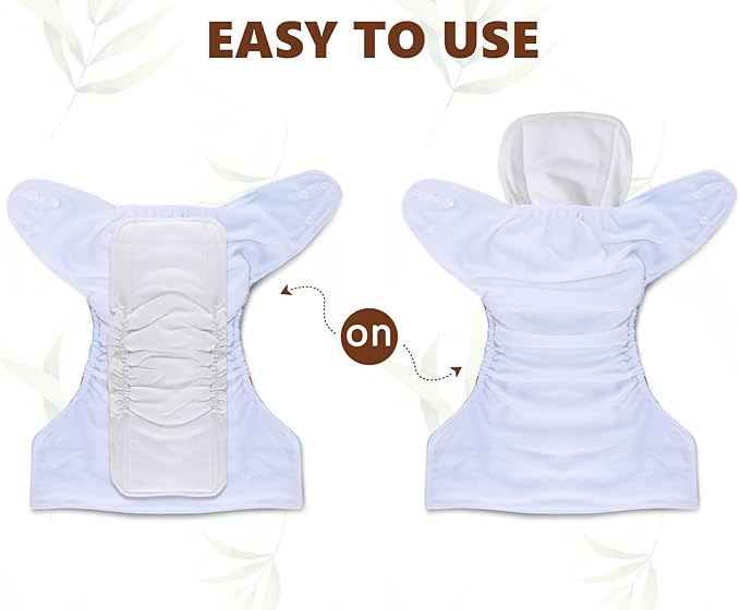 TDIAPERS Cloth Diaper Covers Reusable Washable Pocket Diapers One Size Adjustable for Baby 10 Pack with 10 Pcs Microfiber Inserts, 1 Wet Bag