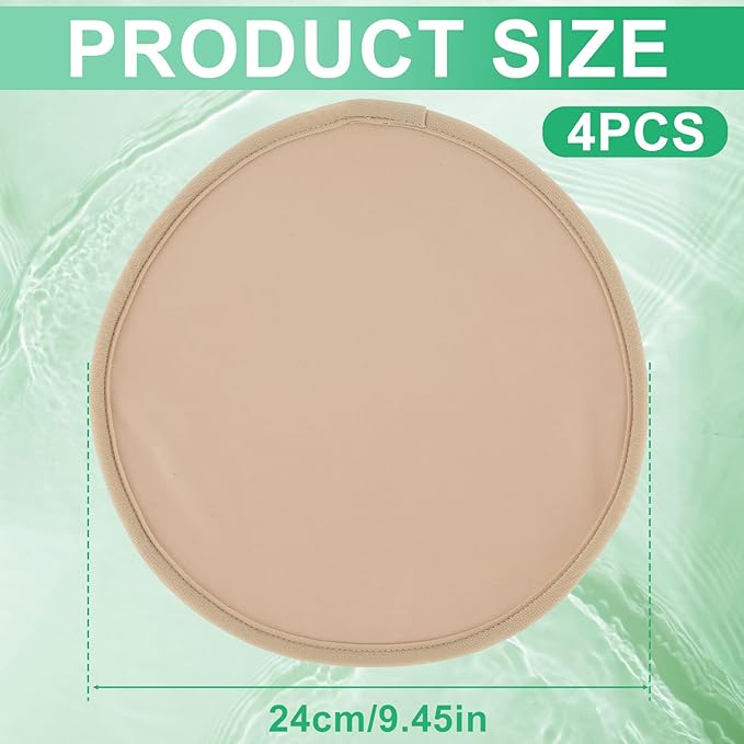 4 Pack Oil Breast Pads, Organic Oil Pack Wrap Breast Pads, Reusable Washable Compress Oil Pads for Breast, Soft Nursing (Oil Not Included) (Khaki)