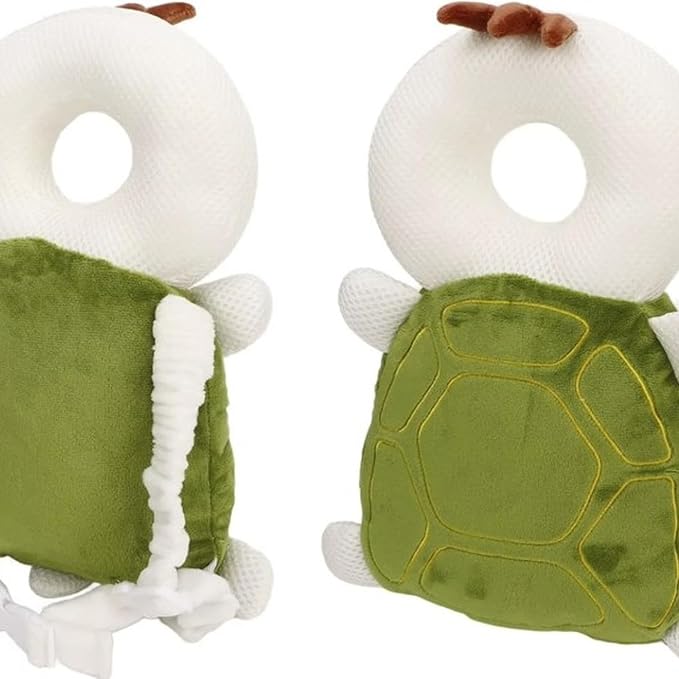 NAZO Baby Head Protector Backpack – Soft Infant Safety Pillow for Fall Protection – Cushions Toddler’s Head While Crawling and Walking – Baby Fall Back Support (Turtle)