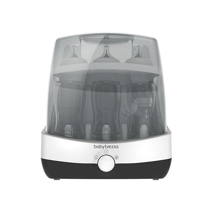 Baby Brezza Superfast 10 Minute Baby Bottle Sterilizer + Dryer - 75% Faster – Universal Electric Steam Sterilization for All Bottles, Pacifiers + Breast Pump Parts