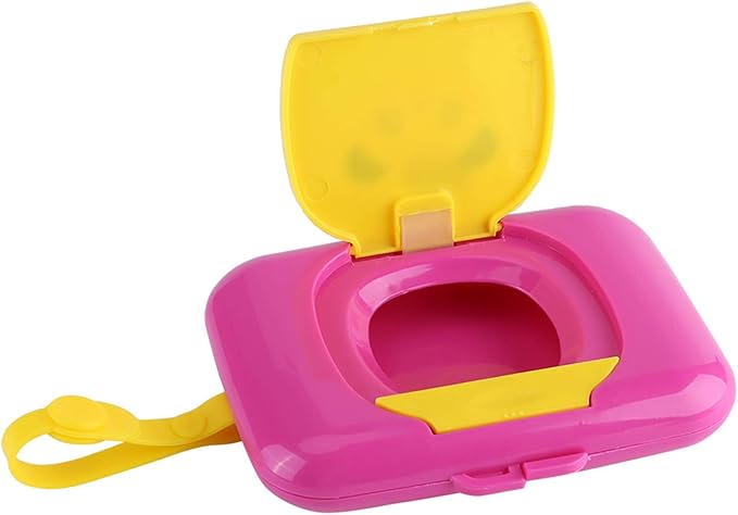 Portable Baby Wipes Dispenser Holder Cute Wet Wipe Container Outdoor Travel Stroller Wet Wipes Box Reusable Tissue Case Dispenser for Home Office Cars (Rose red Box)