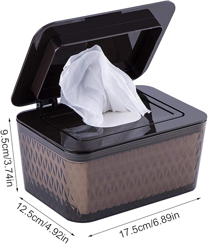Wipes Dispenser, Seal-Designed Wipe Case Dustproof Paper Towel Container with Lid Wet Tissues Storage Box for Bathroom Bedroom Kitchen