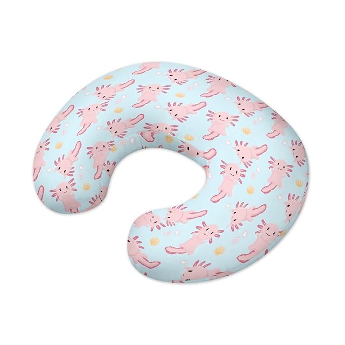 Pink Salamander Boy Girl Nursing Pillow Cover Baby Breastfeeding Slipcover Newborn Safety and Comfy Cover, 1 Pack