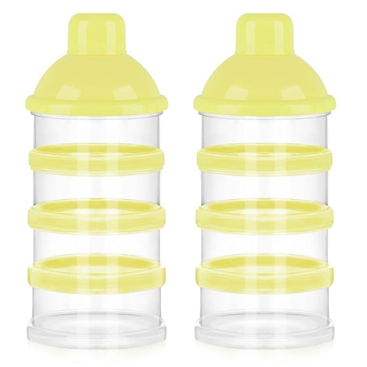 Accmor Formula Dispenser On The Go, 4 Compartments Stackable Formula Container for Travel, Baby Milk Powder Kids Snack Container, BPA Free ﻿