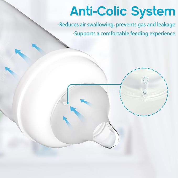 Silicone Bottle Baby Feeding Nipples Compatible with Lansinoh Bottles, Replacement Soft Nipple for Baby 6+ Months, Anti-Colic, BPA-Free, Fast Flow, Size L, 6 Count