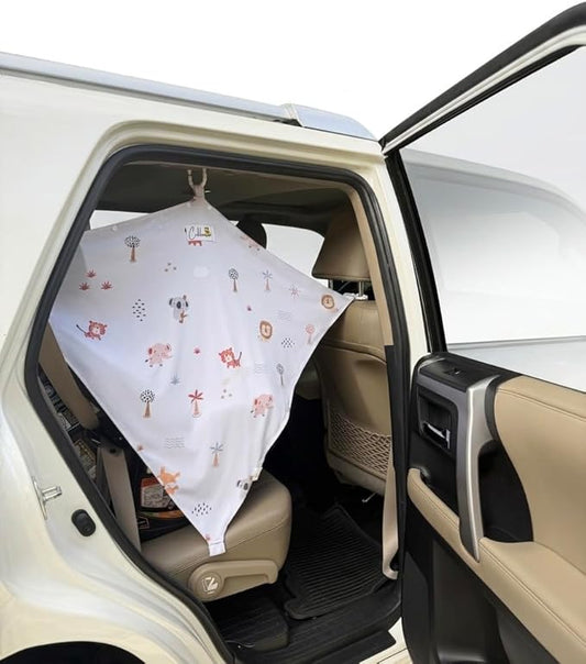 Multi-Use Car Window Shade for Babies & Toddlers, Can be Used as a Nursing Cover and Car Seat Cover, Newborn Essentials, Expecting Mothers and Infants Must Have, Travel Essentials