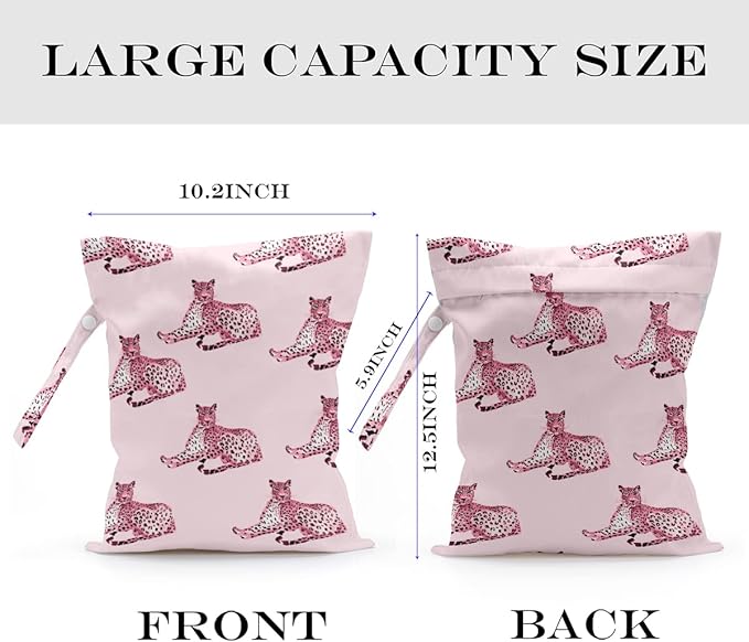 Wet Bag, Wet Dry Bag, Wet Bag for Swimsuit, Travel, Beach, Pool, Diapers, Dirty Yoga Gym Clothes, Waterproof Reusable Polar Bear Horse Dinosaur Alpaca Rabbit Cheetah Print