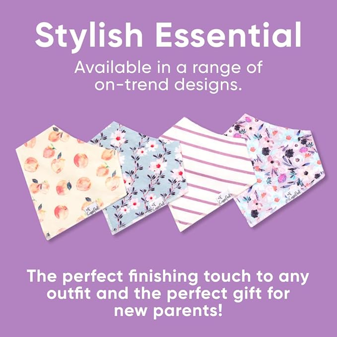 Copper Pearl Baby Bandana Bibs, 4 Pack