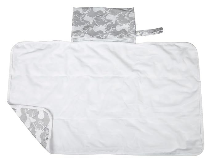 Baby Diaper Changing Mat Pad Portable Foldable Washable Compact Travel Nappy Waterproof Play Mat 30inx18.5in (Grey Deer)