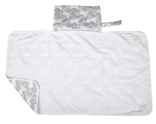 Baby Diaper Changing Mat Pad Portable Foldable Washable Compact Travel Nappy Waterproof Play Mat 30inx18.5in (Grey Deer)