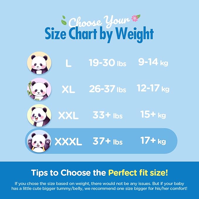 Natural Blossom Pull-On Baby Diapers | Ultra-Slim, Hypoallergenic, Super Soft, Vegan | Size 7 (5T-6T, 37 lbs and Over) | 72 Count