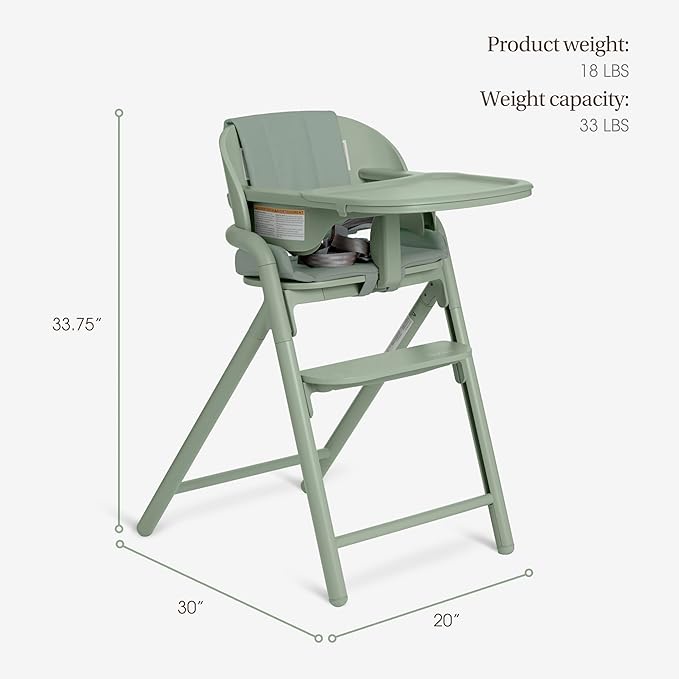 Evolur Step and Savor Baby High Chair, Converts to Adult Stool, 5 Position Adjustable Height and Footrest Positions Portable High Chair, Removable Tray, Easy to Clean and Removable Cushion