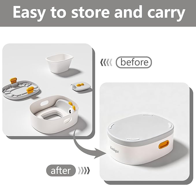Toddler Potty Toilet for Baby 3-in-1 Training Seat, Potty Chair for kids Portable Removable Seat with Sturdy Step Stool, Splash Guard & Comfortable Backrest, Bowl Easy to Clean