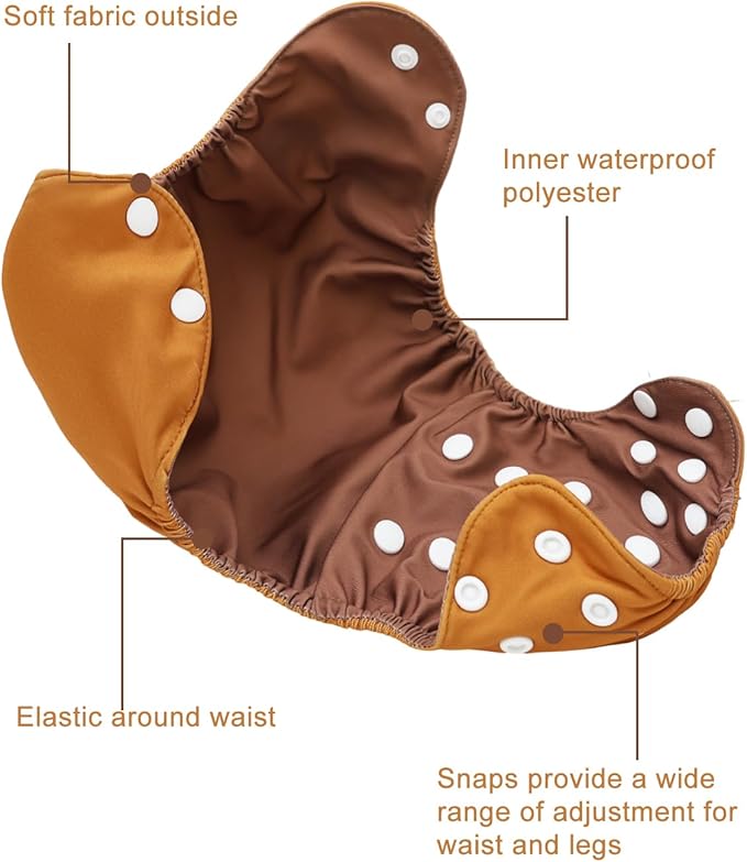 babygoal Baby Cloth Cover for Prefolds,Flats or Fitted Diapers– Adjustable, Reusable, Waterproof Swim Diaper Cover