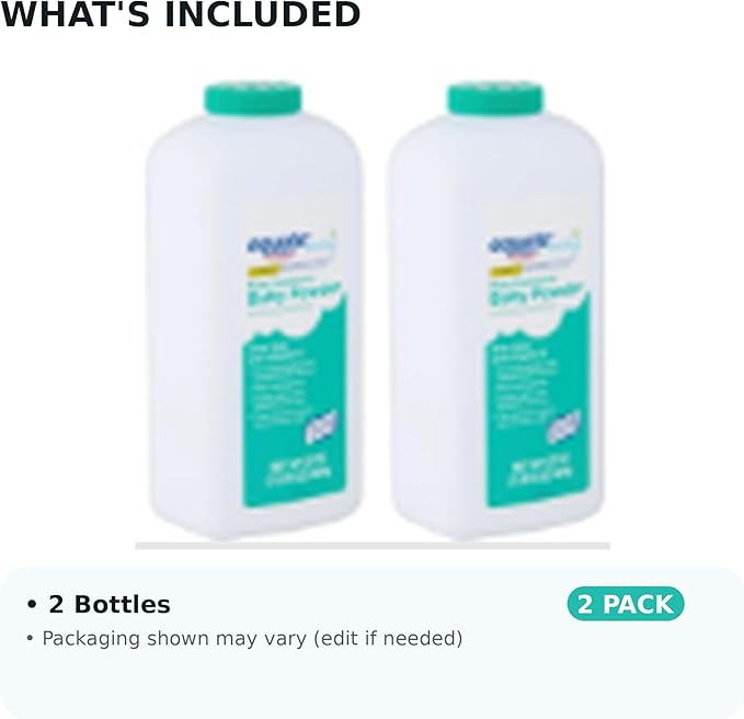 Pure Corn Starch Baby Powder Equate. Hypoallergenic Vitamine E & Aloe Vera-Talc-Free(Pack 2, 22 Oz.)
